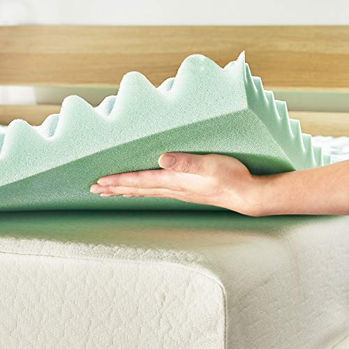 Mellow 1.5 Inch 5-Zone Memory Foam Mattress Topper, Calming Aloe Infusion, Full