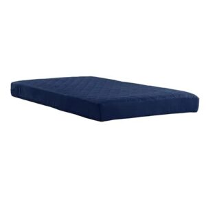 value 6 inch thermobonded polyester filled quilted top bunk bed mattress, navy, lb531 (full)