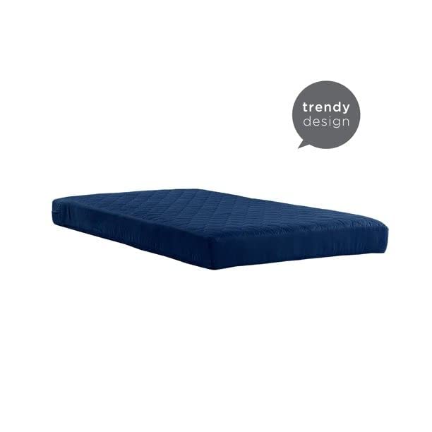 Value 6 Inch Thermobonded Polyester Filled Quilted Top Bunk Bed Mattress, Navy, LB531 (Full)