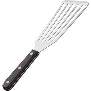 rainspire fish spatula stainless steel for nonstick cookware, slotted fish turner spatula with sloped head design, metal spatula griddle spatula for flipping delicate food, fish, egg, patties, fries
