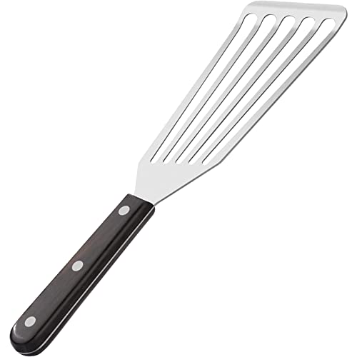 Rainspire Fish Spatula Stainless Steel for Nonstick Cookware, Slotted Fish Turner Spatula with Sloped Head Design, Metal Spatula Griddle Spatula For Flipping Delicate Food, Fish, Egg, Patties, Fries