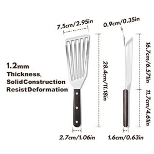Rainspire Fish Spatula Stainless Steel for Nonstick Cookware, Slotted Fish Turner Spatula with Sloped Head Design, Metal Spatula Griddle Spatula For Flipping Delicate Food, Fish, Egg, Patties, Fries