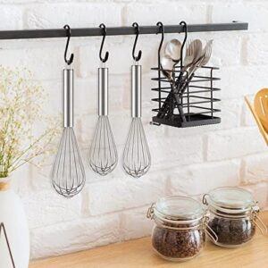 Ouddy Stainless Steel Whisk Set 8"+10"+12", Kitchen Whisk Balloon Whisks for Cooking Egg Beater Wire Wisk Wisking Tool for Blending Whisking Beating Stirring Baking