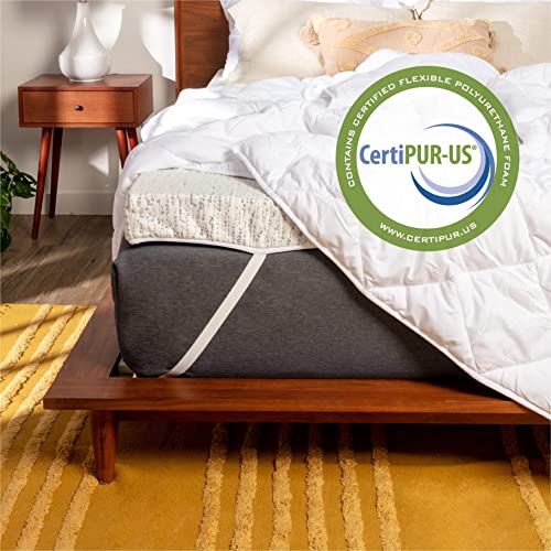 ViscoSoft 3 Inch Memory Foam Mattress Topper Queen - Select High Density Ventilated Mattress Pad - Removable Bamboo-Rayon Cover