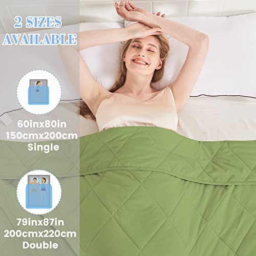 ZonLi Cooling Blanket, 60x80IN Double-Sided Lightweight Summer Cool Blanket for Sleeping with Arc-Chill Q-MAX>0.4 Technology Fabric, Bed Blankets for Night Sweats Hot Sleepers.(Green)