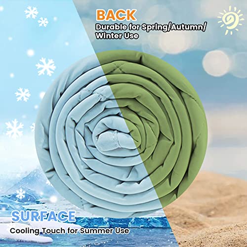 ZonLi Cooling Blanket, 60x80IN Double-Sided Lightweight Summer Cool Blanket for Sleeping with Arc-Chill Q-MAX>0.4 Technology Fabric, Bed Blankets for Night Sweats Hot Sleepers.(Green)