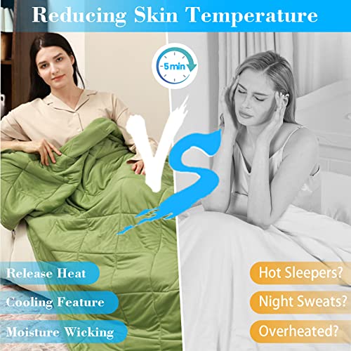 ZonLi Cooling Blanket, 60x80IN Double-Sided Lightweight Summer Cool Blanket for Sleeping with Arc-Chill Q-MAX>0.4 Technology Fabric, Bed Blankets for Night Sweats Hot Sleepers.(Green)