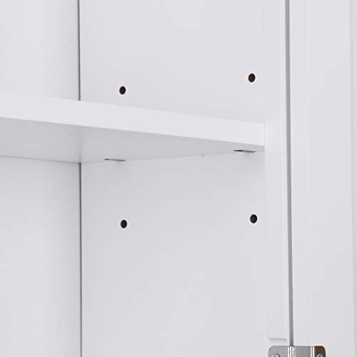 ZENY Hanging Bathroom Cabinet with Doors, Wall Cabinets Over The Toilet, Bathroom Wood Hanging Cabinet, White