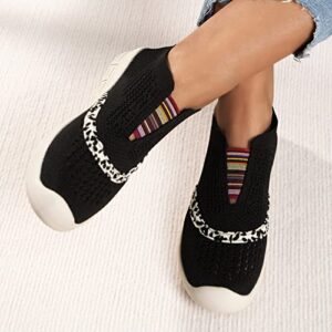 CsgrFagr Fancy Lady Fashion Casual Shoes Mesh Slip On Women Sports Shoes Flat Shoes and Shoes for Women (Black, 7.50)