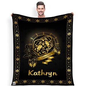 gemini blanket, customized zodiac blanket, with custom names, horoscope design, for friends and family, birthday, christmas, house warming gift, super soft and warm blanket