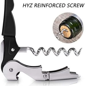 Waiter Corkscrew Wine Opener 2-Pack Pink, HYZ Professional Wine Key for Servers, Bartender with Foil Cutter, Manual Wine Bottle Opener Double Hinged