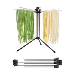 kitchendao collapsible pasta drying rack, easy storage, quick set up, foldable pasta dryer rack, spaghetti noodle hanger, detachable for easy to clean, rotary arms, hold up to 5lbs