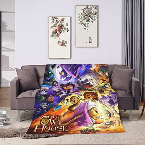 atgzfdr The Owl Anime House Blanket Throw Blankets Ultra Soft Flannel Lightweight Throws for Couch, Bed,All Seasons Use 60"x50"