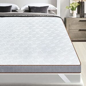 slybear 3 inch memory foam mattress topper queen - cooling gel mattress topper for queen size bed with non-slip removable cover, pressure relief ventilated mattress pad for back shoulder pain