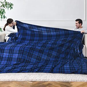 ultracozy big oversized blanket, 100x100 inches king sized blanket, double sided flannel, weighted fleece blanket for bed, couch throw, family blanket, machine washable