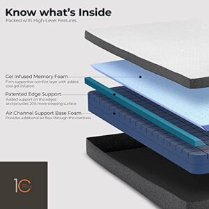 Blissful Nights - Twin XL Mattress - Firm 8" Cool Gel Memory Foam with Patented Edge Support and Cooling Air Channel Base - CertiPUR-US Certified Foams