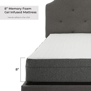 Blissful Nights - Twin XL Mattress - Firm 8" Cool Gel Memory Foam with Patented Edge Support and Cooling Air Channel Base - CertiPUR-US Certified Foams