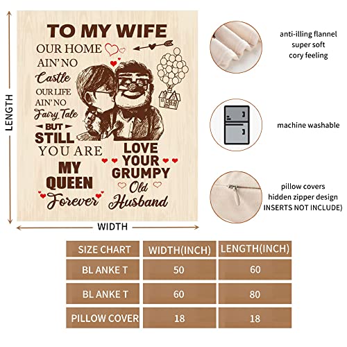 Leo IRis Gifts for Wife to My Wife Plush Blanket Weeding Anniversary Birthday Gift for Her Best Wife Gifts from Husband Romantic I Love You for Wife 60x80