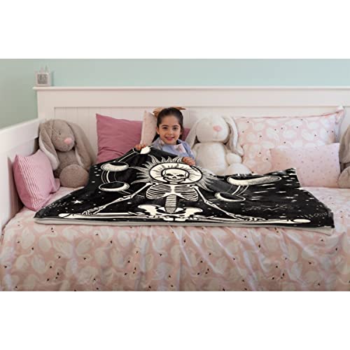 Skull Skeleton Tarot Constellation Star and Moon Throw Blankets Super Soft Fluffy Comfortable Flannel Fleece Cozy Plush Blanket for Couch Bed Travel Gifts 40“x30 XSmall for Pets