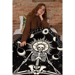 Skull Skeleton Tarot Constellation Star and Moon Throw Blankets Super Soft Fluffy Comfortable Flannel Fleece Cozy Plush Blanket for Couch Bed Travel Gifts 40“x30 XSmall for Pets