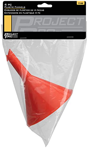 Performance Tool 1144 4-Piece Funnel, Plastic ORANGE