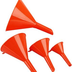 Performance Tool 1144 4-Piece Funnel, Plastic ORANGE