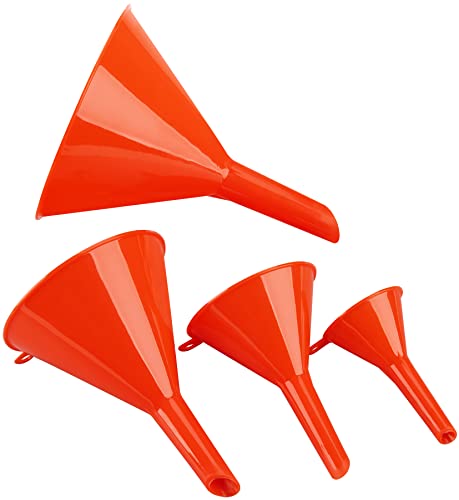 Performance Tool 1144 4-Piece Funnel, Plastic ORANGE