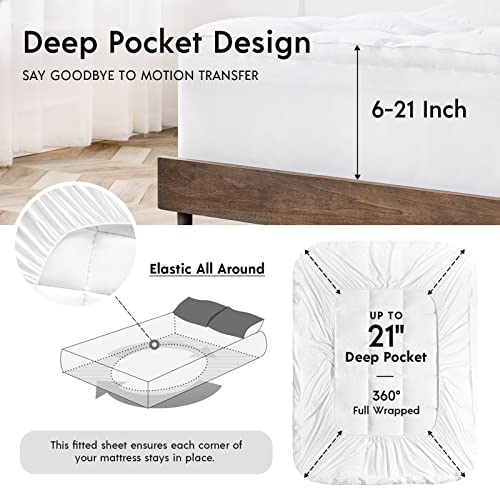 Phantoscope 4 Inch Dual Layer Memory Foam Mattress Topper, Queen Size, 2 Inch Cooling Gel Memory Foam + 2 Inch Cotton Pillow Top Cover, Relieve Hip and Back Pain for Stomach and Side Sleepers