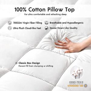 Phantoscope 4 Inch Dual Layer Memory Foam Mattress Topper, Queen Size, 2 Inch Cooling Gel Memory Foam + 2 Inch Cotton Pillow Top Cover, Relieve Hip and Back Pain for Stomach and Side Sleepers