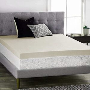 spinal sleep high density 2-inch foam mattress topper for comfy sleep | toppers with back and lower-back support for mattresses, firm bed topper padding with sturdy build, twin size, off-white
