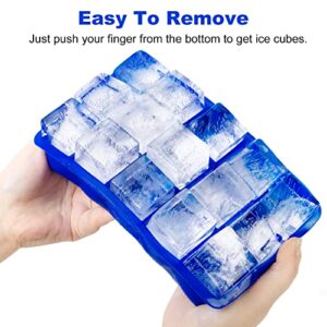 Ozera 2 Pack Silicone Ice Cube Tray, Ice Cube Trays for Freezer, Easy Release Silicone Ice Cube Molds for Whiskey, Cocktail, Chocolate