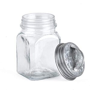 The Lakeside Collection Glass Canisters in Galvanized Tray - Farmhouse Spice Container Set of 3