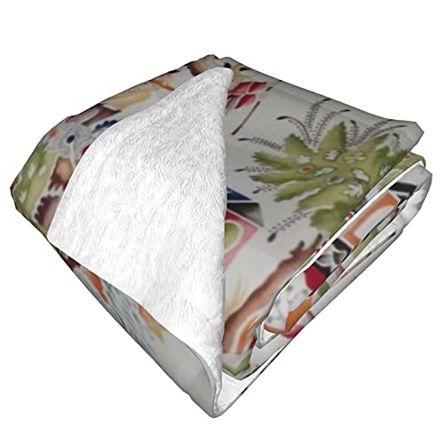 Chinoiserie Pagodas Toile Chinese Style Warm Sofa Blankets Ultra-Soft Throw Multi-Size Micro Fleece Double Blanket for Bed Couch Living Room