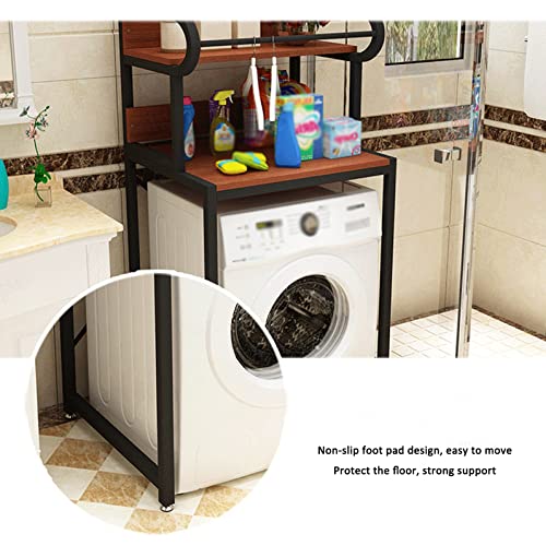 BKGDO Washer Storage Frames Floor Standing Punch Free Suitable for Over Toilet,Storage Rack Above The Washinghine in The Bathroom,Balcony,Laundry Cabinet,3-Layer Drum Washinghine Rack/184Cm/184Cm