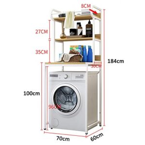 BKGDO Washer Storage Frames Floor Standing Punch Free Suitable for Over Toilet,Storage Rack Above The Washinghine in The Bathroom,Balcony,Laundry Cabinet,3-Layer Drum Washinghine Rack/184Cm/184Cm