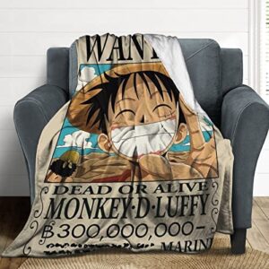 Anime Blanket 60" x 50" Flannel Fleece Throw Blankets Super Soft Cozy Warm Plush Bedding for Travel Bed Sofa Beach