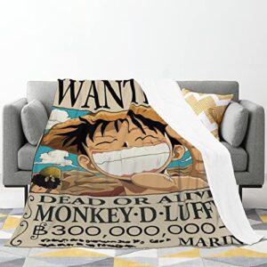 Anime Blanket 60" x 50" Flannel Fleece Throw Blankets Super Soft Cozy Warm Plush Bedding for Travel Bed Sofa Beach