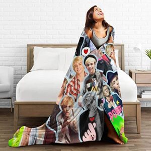 Blanket Ross Lynch Soft and Comfortable Warm Fleece Blanket for Sofa,Office Bed car Camp Couch Cozy Plush Throw Blankets Beach Blankets