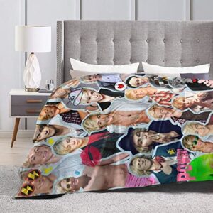 Blanket Ross Lynch Soft and Comfortable Warm Fleece Blanket for Sofa,Office Bed car Camp Couch Cozy Plush Throw Blankets Beach Blankets