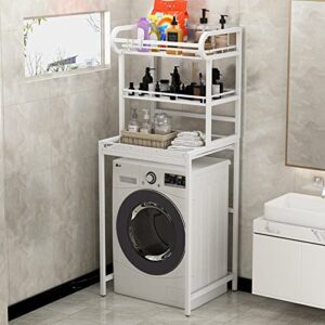 bkgdo washer storage frames floor standing punch free suitable for over toilet,balcony sundries storage drum washinghine shelf,bold steel pipe bathroom rack,high temperature steel rack/white