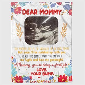 nimo dear mommy you are doing a great job love the bump fleece blanket sherpa blanket personalized gifts for mom from daughter son mother's day blanket (multi 7)
