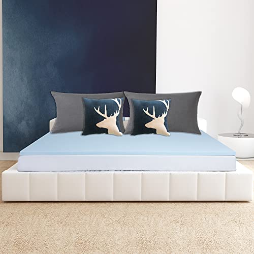 2-Inch Memory Foam Mattress Topper Queen Size Cooling & Breathable CertiPUR-US Certified Soft Gel Infused Foam Mattress Pad