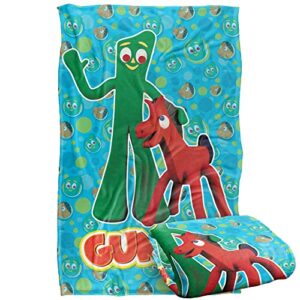 trevco gumby best friends silky touch super soft throw blanket 36" x 58"