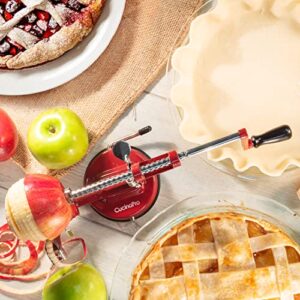 Apple Peeler and Corer - Durable, Heavy Duty Chrome Cast Iron with Powerful Countertop Suction, Hand Crank for Fruits, Apples, Potatoes or Veggies, Fall Picking Season and Holiday Pie Making Essential