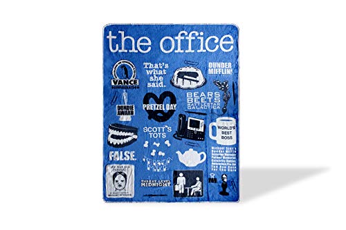 The Office Iconography Fleece Blanket | 45 x 60-Inch Soft Throw Blanket