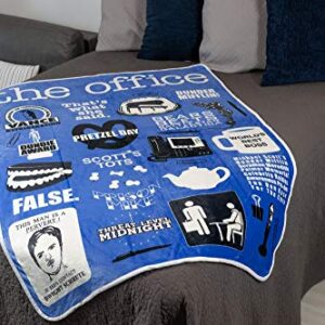 The Office Iconography Fleece Blanket | 45 x 60-Inch Soft Throw Blanket
