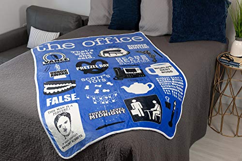The Office Iconography Fleece Blanket | 45 x 60-Inch Soft Throw Blanket