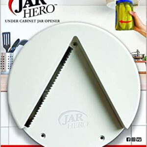 Jar Hero - Under Cabinet Jar Lid & Bottle Opener - Opens Any Size Jar - Effortless Jar Opener For Weak Hands & Seniors with Arthritis