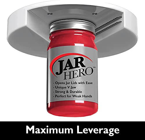 Jar Hero - Under Cabinet Jar Lid & Bottle Opener - Opens Any Size Jar - Effortless Jar Opener For Weak Hands & Seniors with Arthritis