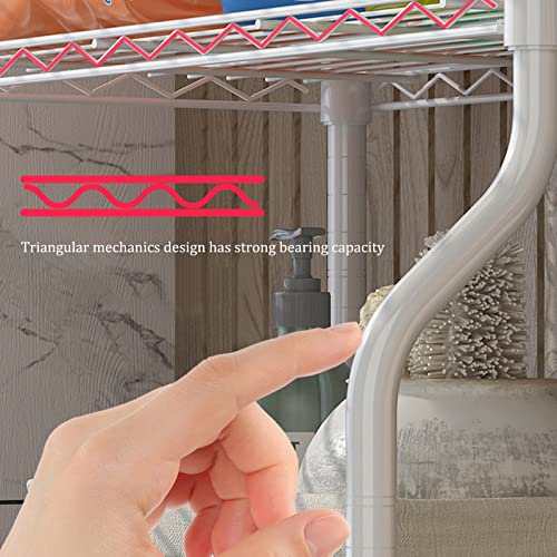 BKGDO Washer Storage Frames Floor Standing for Over Toilet,Round Tube Iron Tube Frame Washinghine Rack,Adjustable Partition Waterproof Washinghine Rack Bathroom Storage/Black